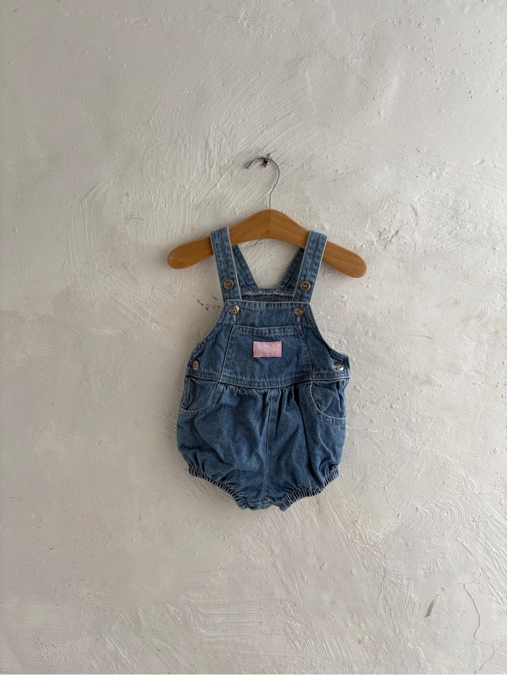 Vintage baby girl Oshkosh 100% cotton overall onesie